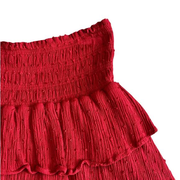ALTAR'D STATE Girls Maroon Tiered Smock Skirt Small NWOT - Picture 2 of 6